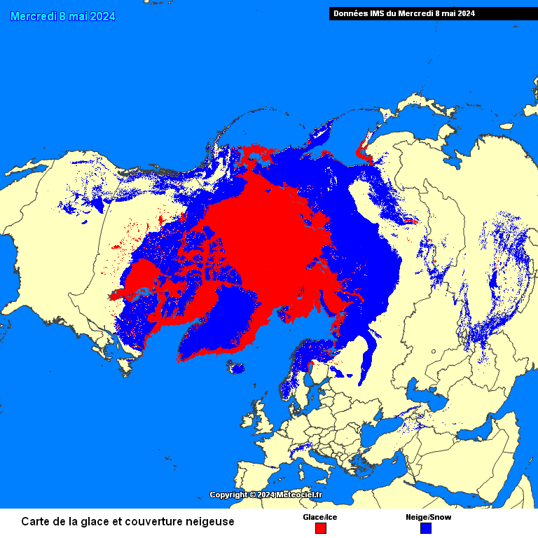évolution comparative de la banquise arctique sur météopassion