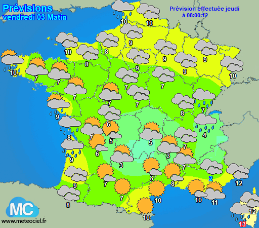 Carte prévisions meteociel.fr