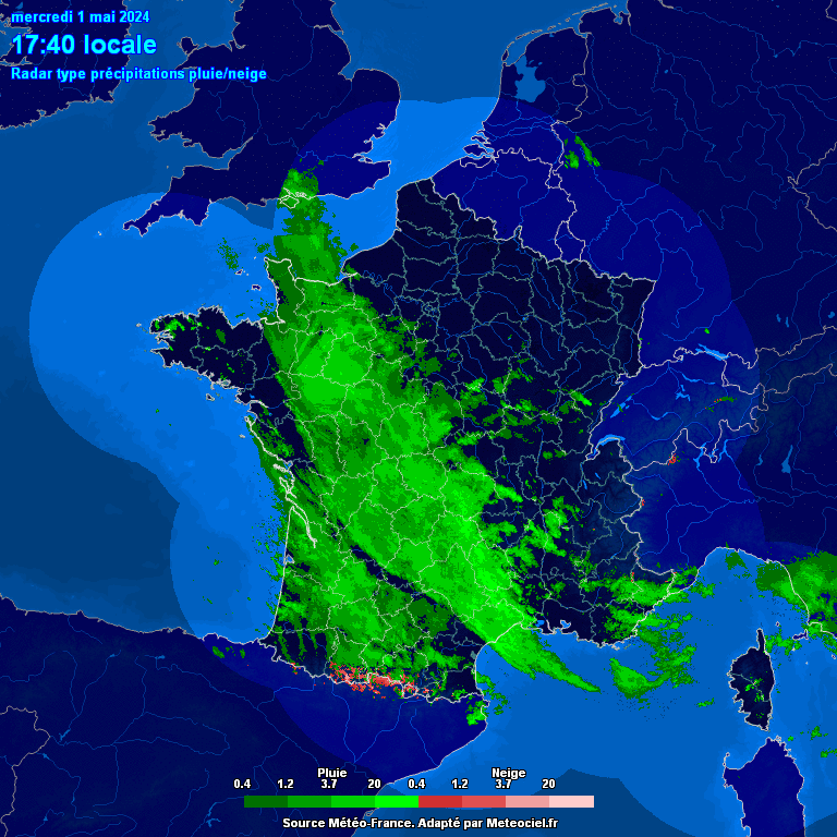 Radar Meteo France pioggia/neve