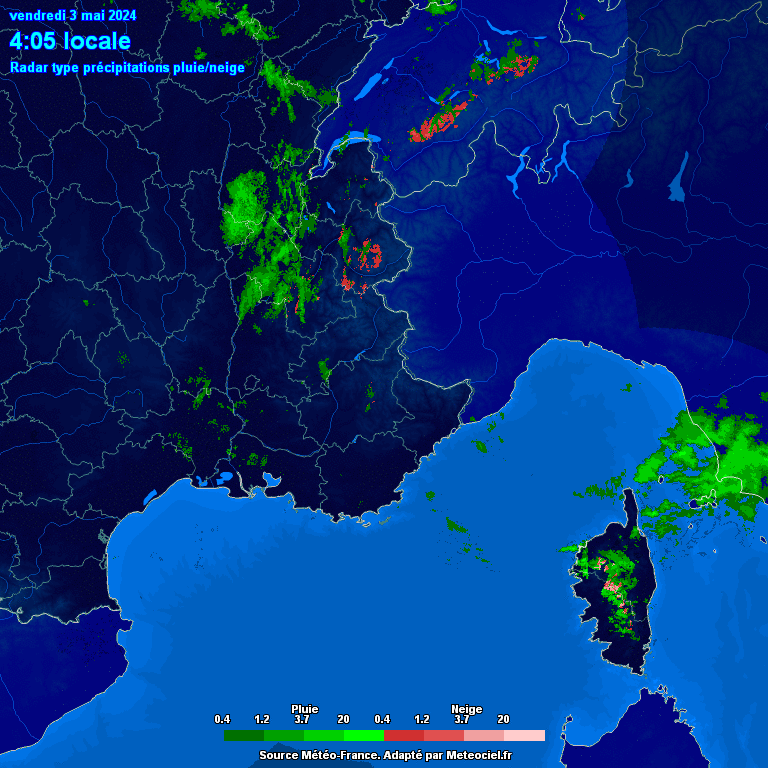 Radar Meteo France pioggia/neve