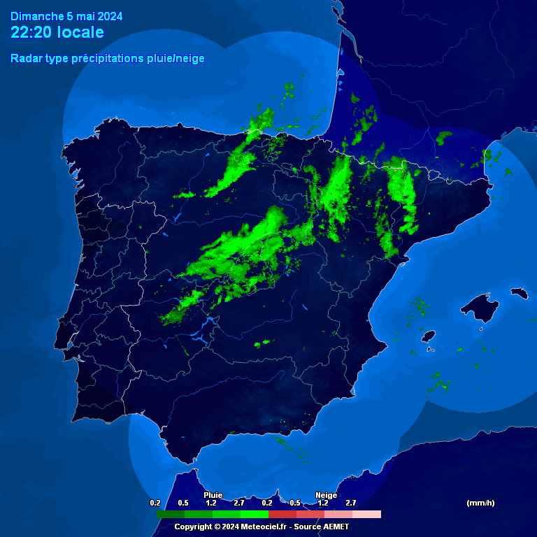 Mapa Iberia LLuvia